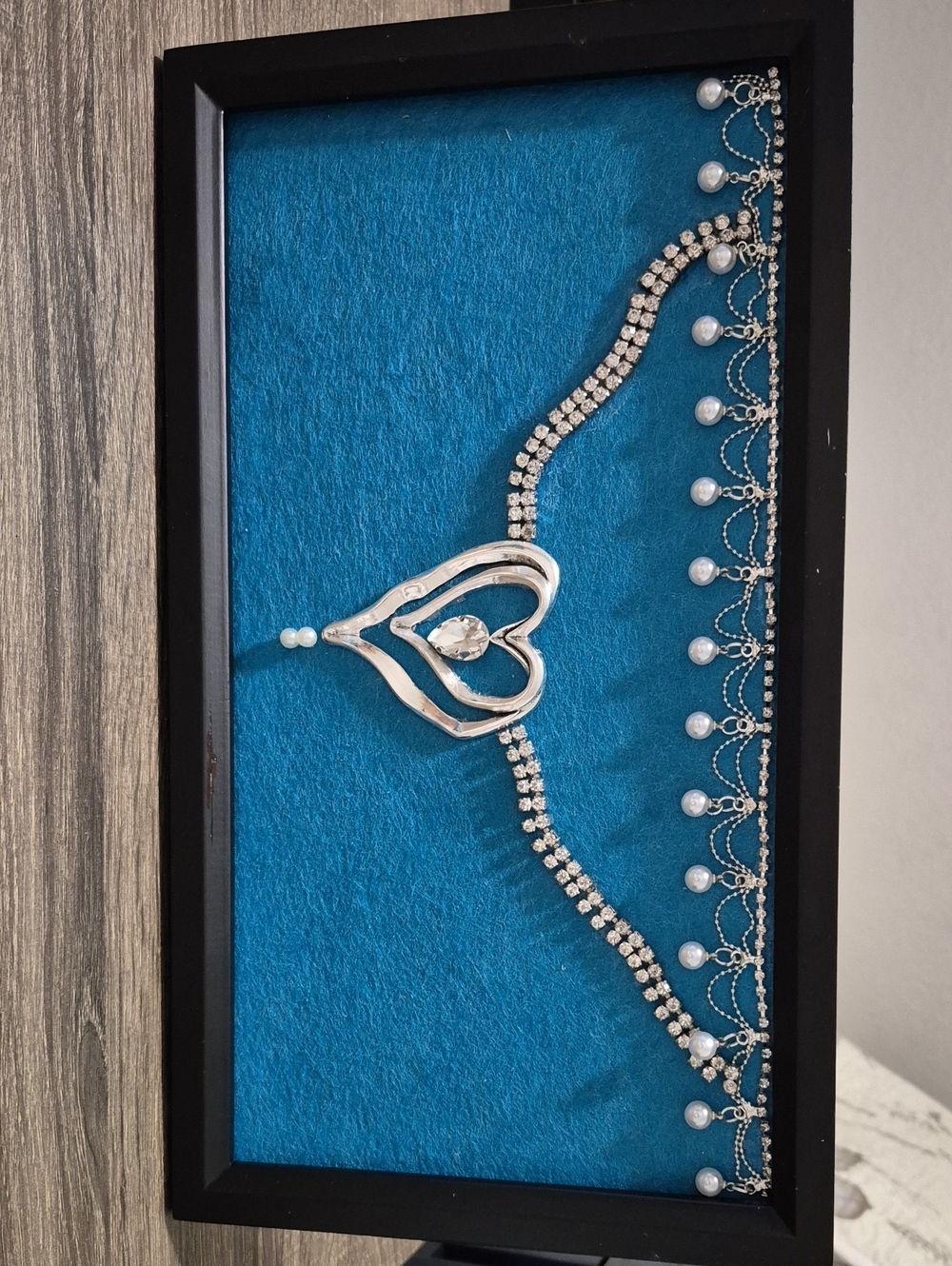 Silver Heart Pendant Necklace with Pearl Accents - Women Jewelry